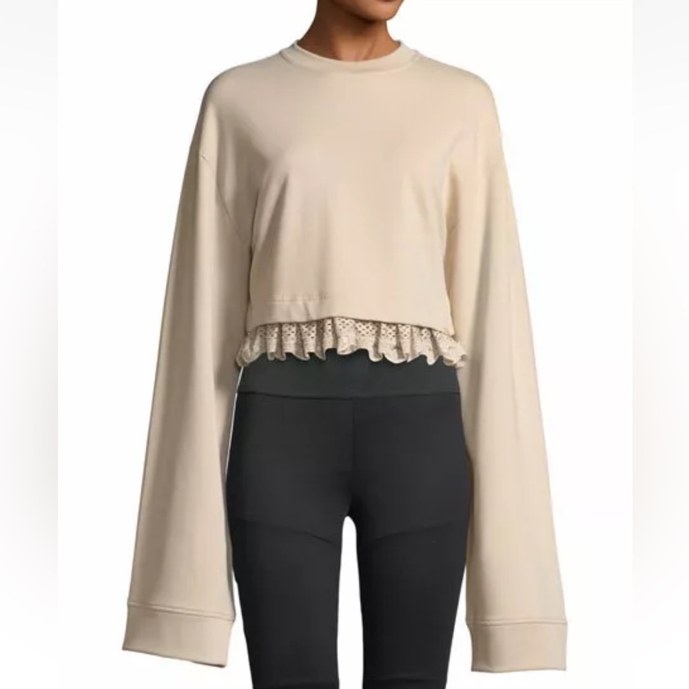 Puma x Fenty by Rihanna Cropped Long Sleeve Top in Beige